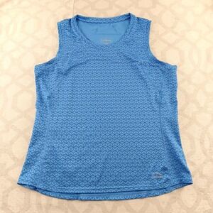 LLBean Blue Geometric Print Sleeveless Athletic Tank Top Women's L REG